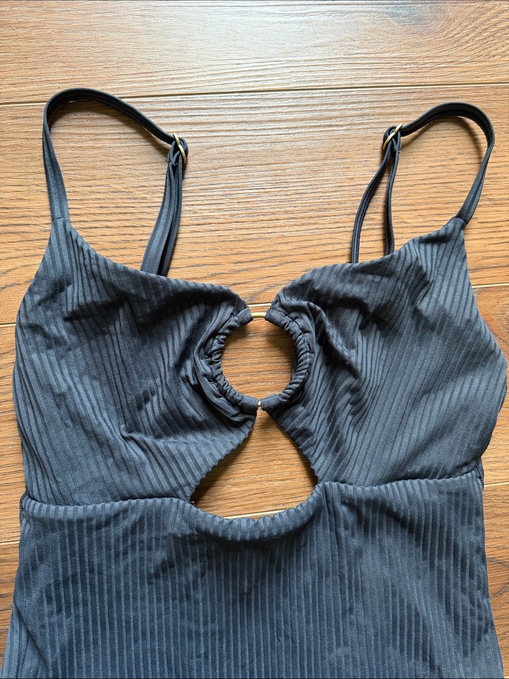 Vitamin A Black Eco Rib One-Piece Swimsuit M